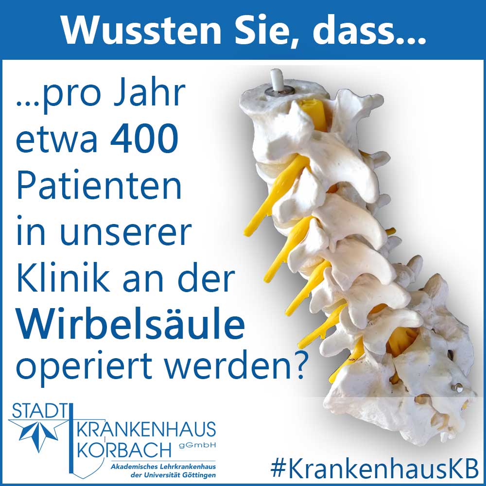 #Klinikfacts (5) aus dem #Stadtkrankenhaus #Korbach. Mehr zum Thema Wirbelsäulenchirurgie unter kuurz.de/wirbelsaeule

#KrankenhausKB #Wirbelsäule #Stadtkrankenhaus #Hessenklinik #WusstenSie #Rücken #Nordhessen #Wafkb #Krankenhaus #Neurochirurgie