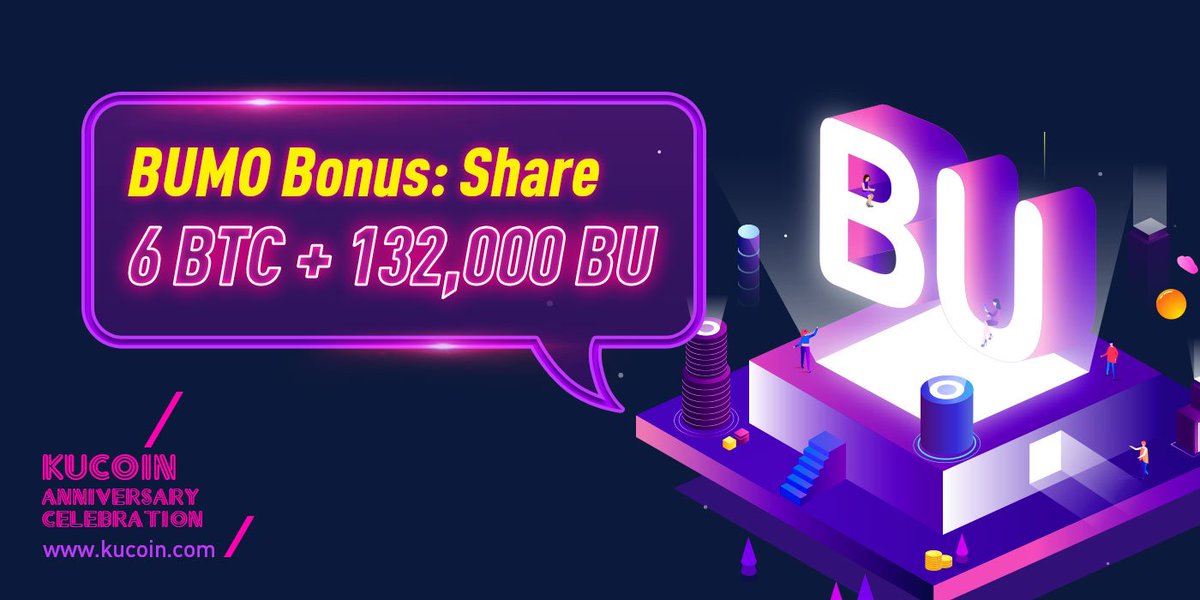 KuCoinUpdates's tweet photo. Participate in our BUMO (BU) trading competition and retweet campaign for a chance to win your share of 6 BTC + 132,000 BU.

Activity runs until September 24, 2018 at 23:59:59 (UTC+8).

More Info: https://t.co/63kGnWnUju
More Activities: https://t.co/uALqwL2Jqz https://t.co/BRd6fdU7na