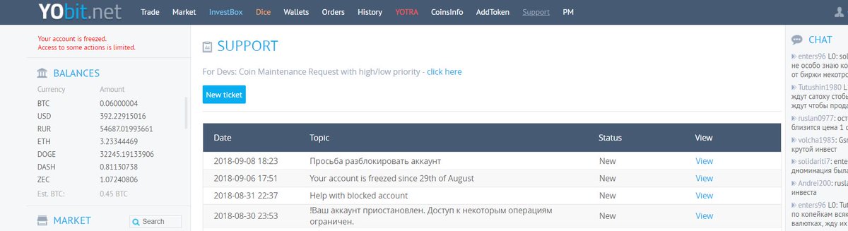 ECFtoken's tweet photo. @YobitExchange My account is freezed since 29th of August. !!! 0.45 BTC!!! 
#YoBit #yobitscam https://t.co/e4LYAokPGr