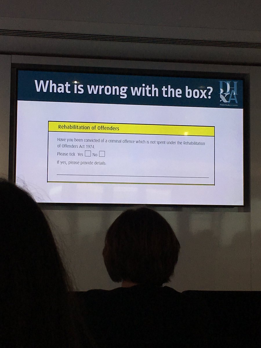 AmySales's tweet photo. “Ban the Box” great point from @DomHeadley at Tapping into Talent event to remove the conviction box from employment applications #tappingintotalent @Fusion21SocEnt @atkin_r https://t.co/EUB67JK811