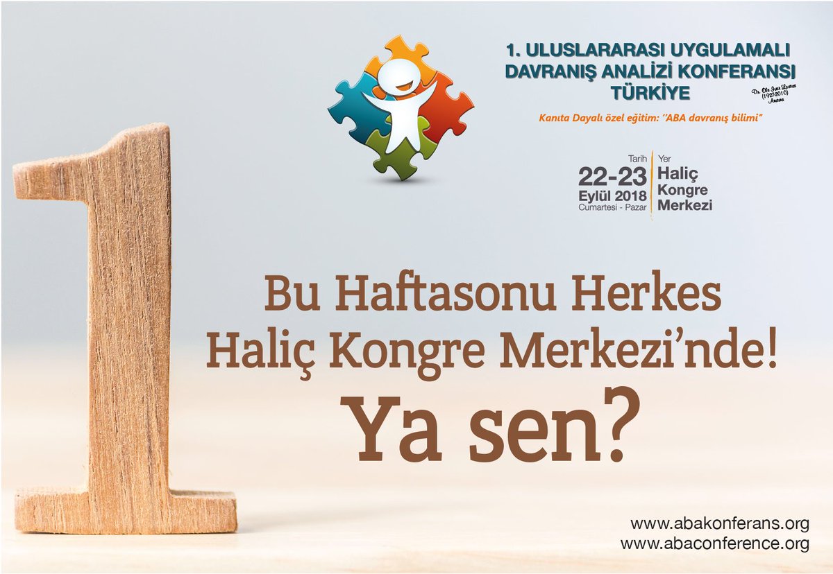 Son 1️⃣ Gün! 🎉🎊🎈Algı Özel Eğitim Özel Çocuklar Eğitim ve Dayanışma Derneği <a href="/slmparlak/">Selim Parlak</a> @pyakupyan <a href="/mevlutdulger/">mevlüt  dülger</a> #otizm #autism #aba #abakonferansı #bcba #abaterapi #bcab #davranışterapisti #algı #zihinkuramı #abaconferance #udakot #ulusaldavranışanalizikonferansı #oced