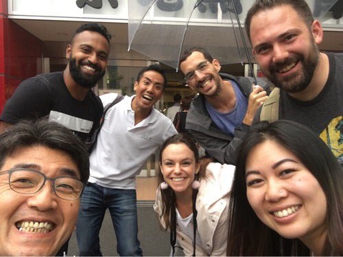 h34rt1lly's tweet photo. Belted photo with our Tsukiji Fish Market tour guides &amp; group! I sound like an advertisement, but it was our first time doing an Airbnb experience &amp; it was super cool 🎊🐟🙏🏻 #airbnbexperience #tsukijifishmarket #japantourists https://t.co/vxeDGo8BSI