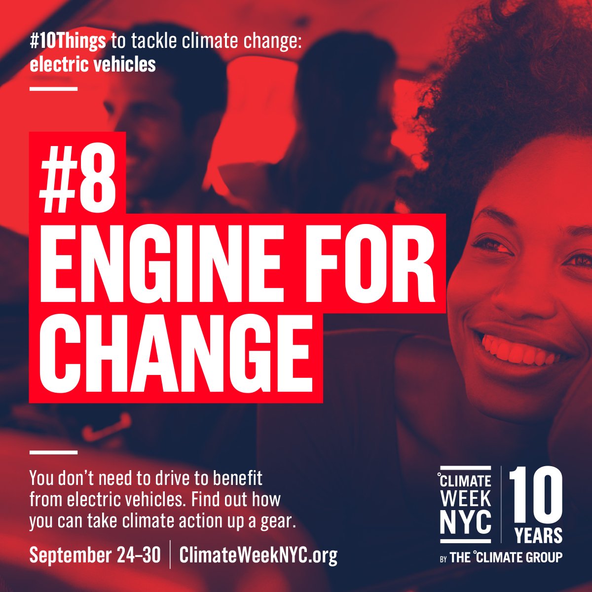 ClimateGroup's tweet photo. THREE days until #ClimateWeekNYC opens and in #10Things we're talking about #electricvehicles. One of the biggest switches we can all make to our daily lives is using electric transportation – have you got an electric car or scooter? Show us at #10Things
https://t.co/eNVu18EBD6 https://t.co/GJzO2hZ6ZL