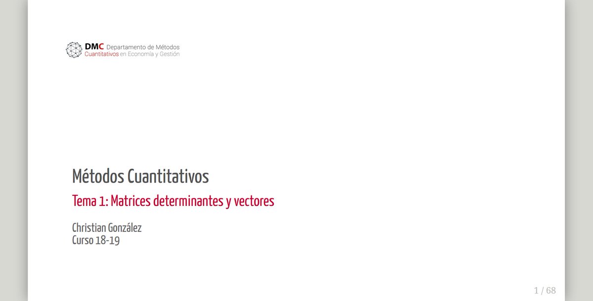 chrglez's tweet image. Transparencias Tema 1 de Métodos Cuantitativos de GADE y DGADED. @FEET_ULPGC @ULPGC  
#xaringan #latex #mathjax #rmarkdown #rstats
ow.ly/dAs730lUFHY