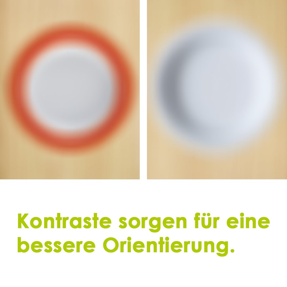#weltalzheimertag 
Klare Formen und deutliche Farbkontraste helfen dabei, Speisen und Getränke leichter und besser wahrzunehmen, wenn die Sehkraft nachlässt. Tipp: die Farbe Rot wirkt appetitanregend, schafft Orientierung und ist die Farbe, die Demenzerkrankte gut erkennen können