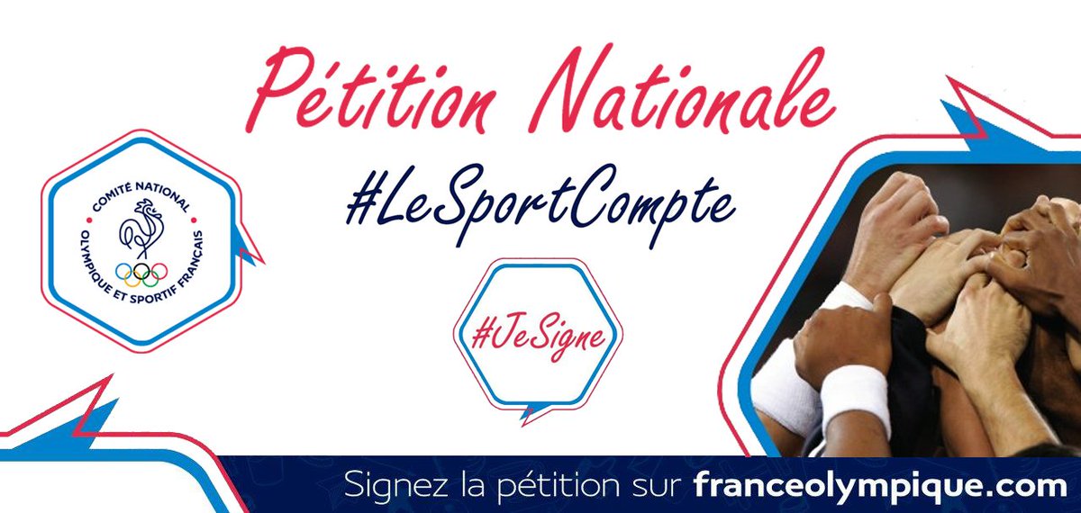 Pétition nationale « Sport pour tous, tous pour le sport ! »
Parce que #LeSportCompte… #JeSigne : bit.ly/2NR1AW5