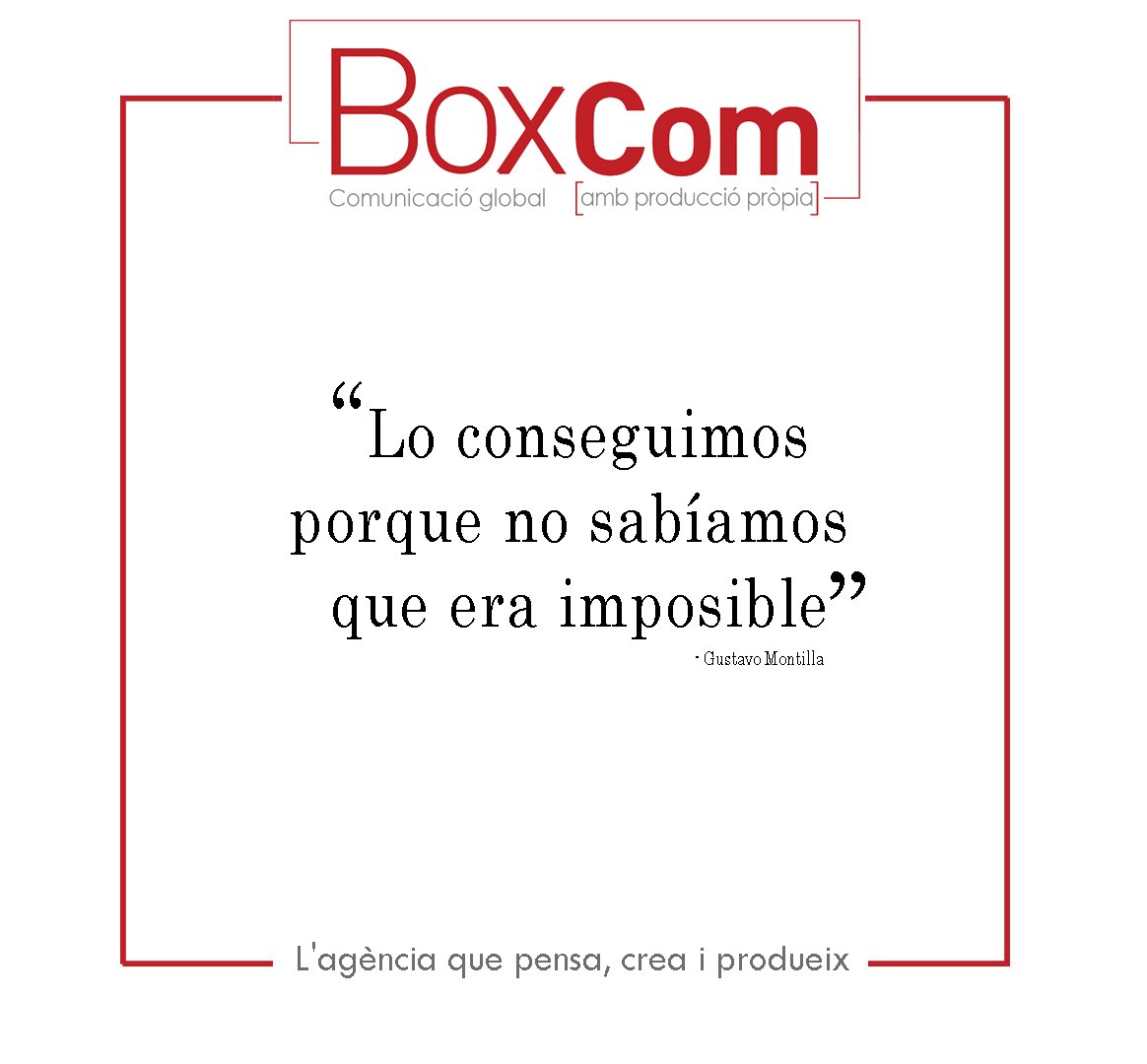 AgenciaBoxcom's tweet photo. Pensar, crear i produir, nolimits a #boxcomagency. Bon cap de setmana! 😀#boxcom #comunicacio #marketing #producciopropia https://t.co/PANc0Ade9t