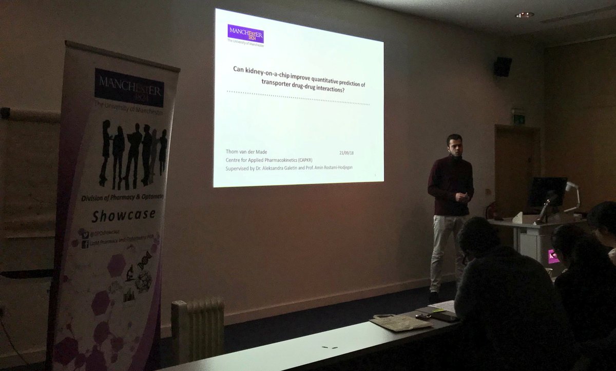 Organ on a chip! Thomas van der Made telling us about his work on drug-drug interaction using his kidney on a chip model #DPOPS18