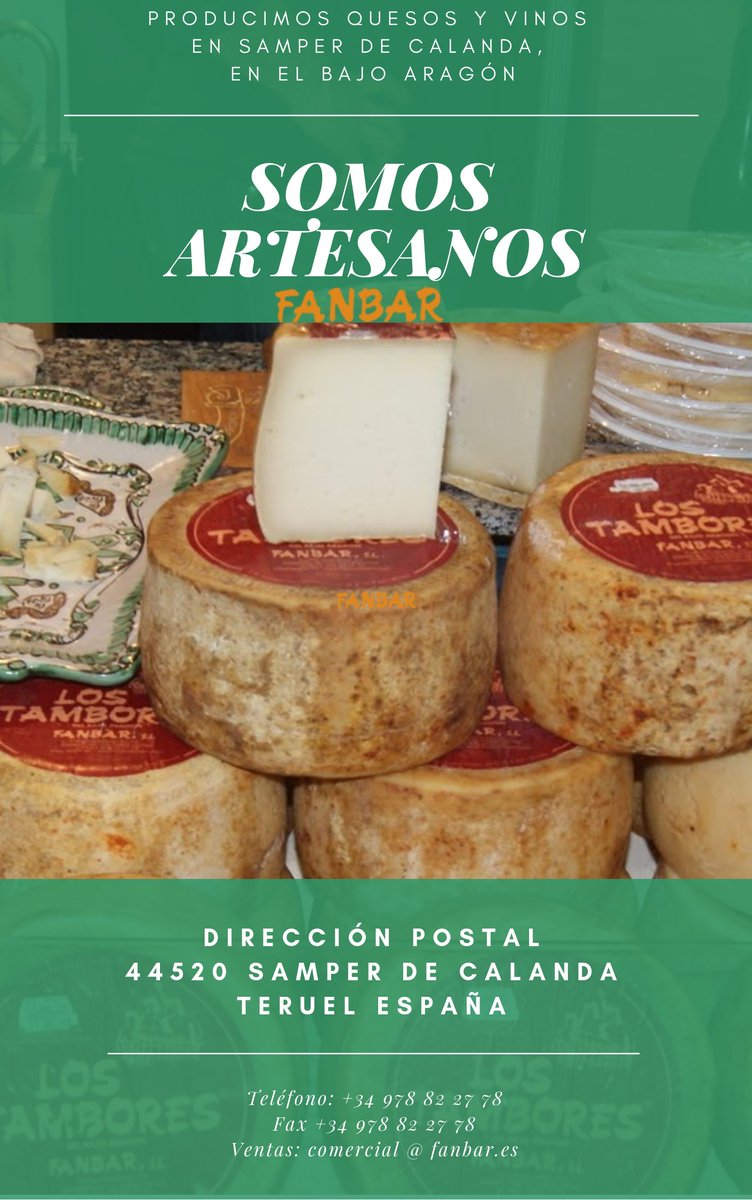 fanbar's tweet photo. #FelizViernes ¿Quieres disfrutar de los mejores #quesos de #Aragon? @fanbar te lo pone fácil Hoy, #FinDeSemana y #FinDeVerano entra en https://t.co/u4A5SoeXcM , haz tu pedido y en 24h, estarás degustando manjares 100% naturales.#Gourmet #quesosespañoles
#fanbar #Gourmet https://t.co/kbSJX9vbjl