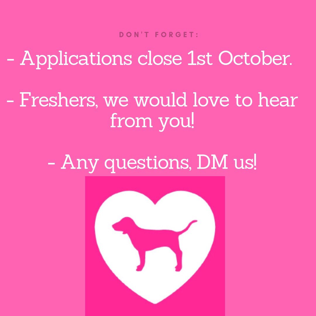 The application deadline to apply to be a part of our campus team is 1st October. DM us if you have any questions, we can’t wait to read all your applications! #VSpinkreps #freshers #bloggerrequest