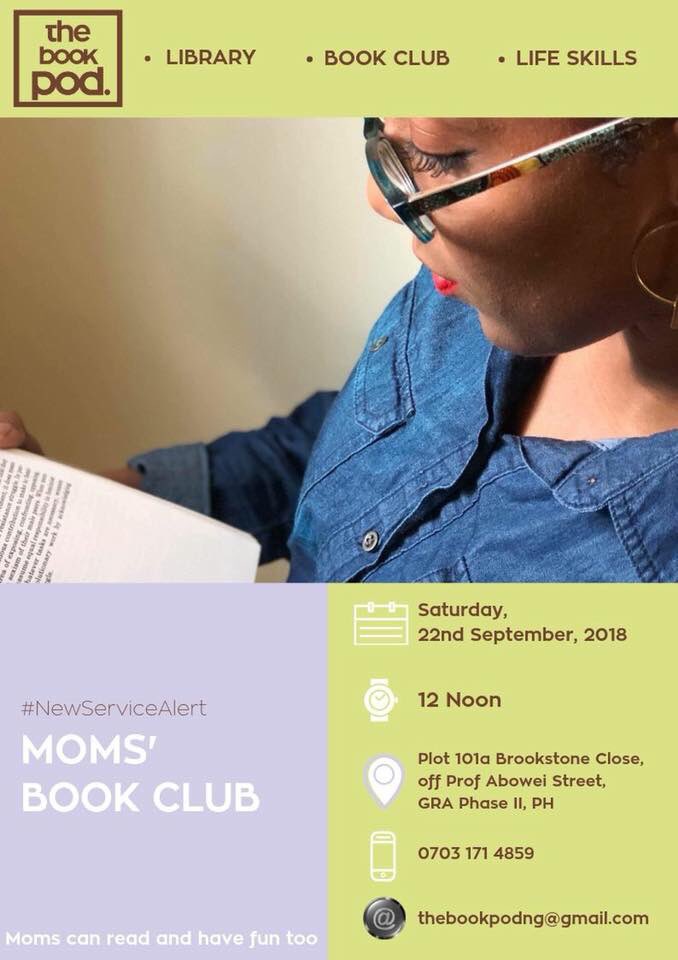 For mums in Port Harcourt!

See you tomorrow. 

#PortHarcourt #PortHarcourtMums #BookClub #Library #Books #Reading #PortHarcourtSabiTheTin #PortHarcourttotheworld #PHLS