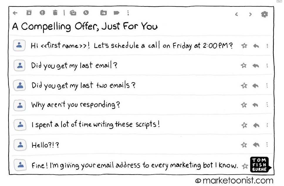 Here's <a href="/tomfishburne/">Tom Fishburne</a>'s latest funny!

<a href="/marketoonist/">Tom Fishburne</a> on 'marketing automation' 😂