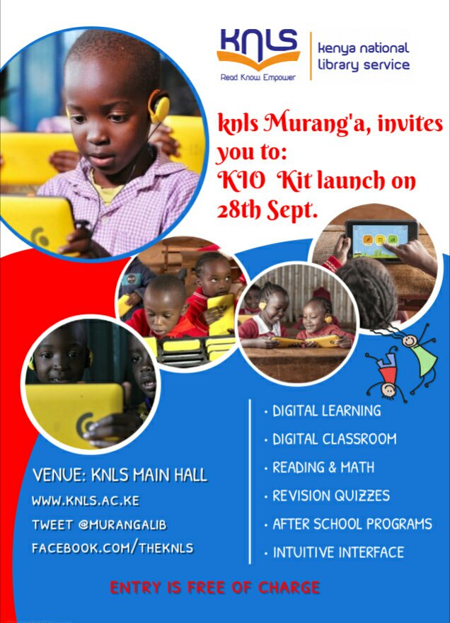 murangalib's tweet photo. knls @murangalib invites you on 28th this Friday as we launch #KioKit
Come and experience the #next #digital Classroom in a #box
@kkjjcccn @AtutiRichard #edtech @brcknet @whiteafrican @iHub @cgtnafrica @eLimuKenya #rafiki #okoth #24MonthWarranty #Oscars https://t.co/ssDXyyQhYI