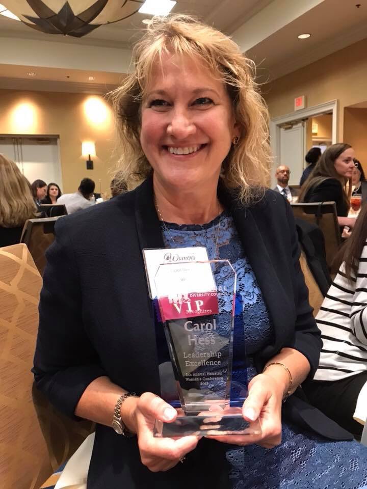 anukh's tweet photo. 2018 Leadership excellence award by National Diversity Council went to the right person, my boss @CarolHessTX ! https://t.co/83FgGyBHHw