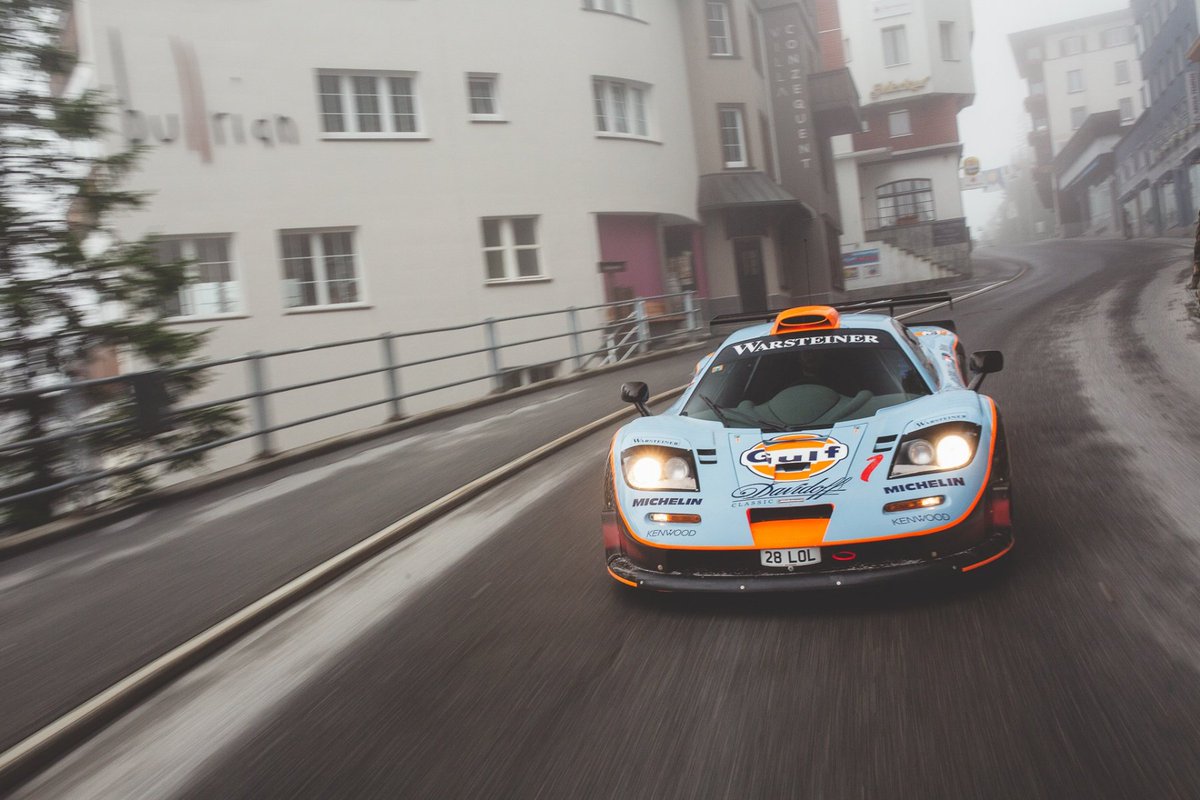 DaveEden's tweet image. The ultimate transfer of race-winning technology to the road... 

When @classicdriver woke up Switzerland and took F1 GTR #28R for a run through the Alps bit.ly/2PUL5FF #Longtail #Gulf