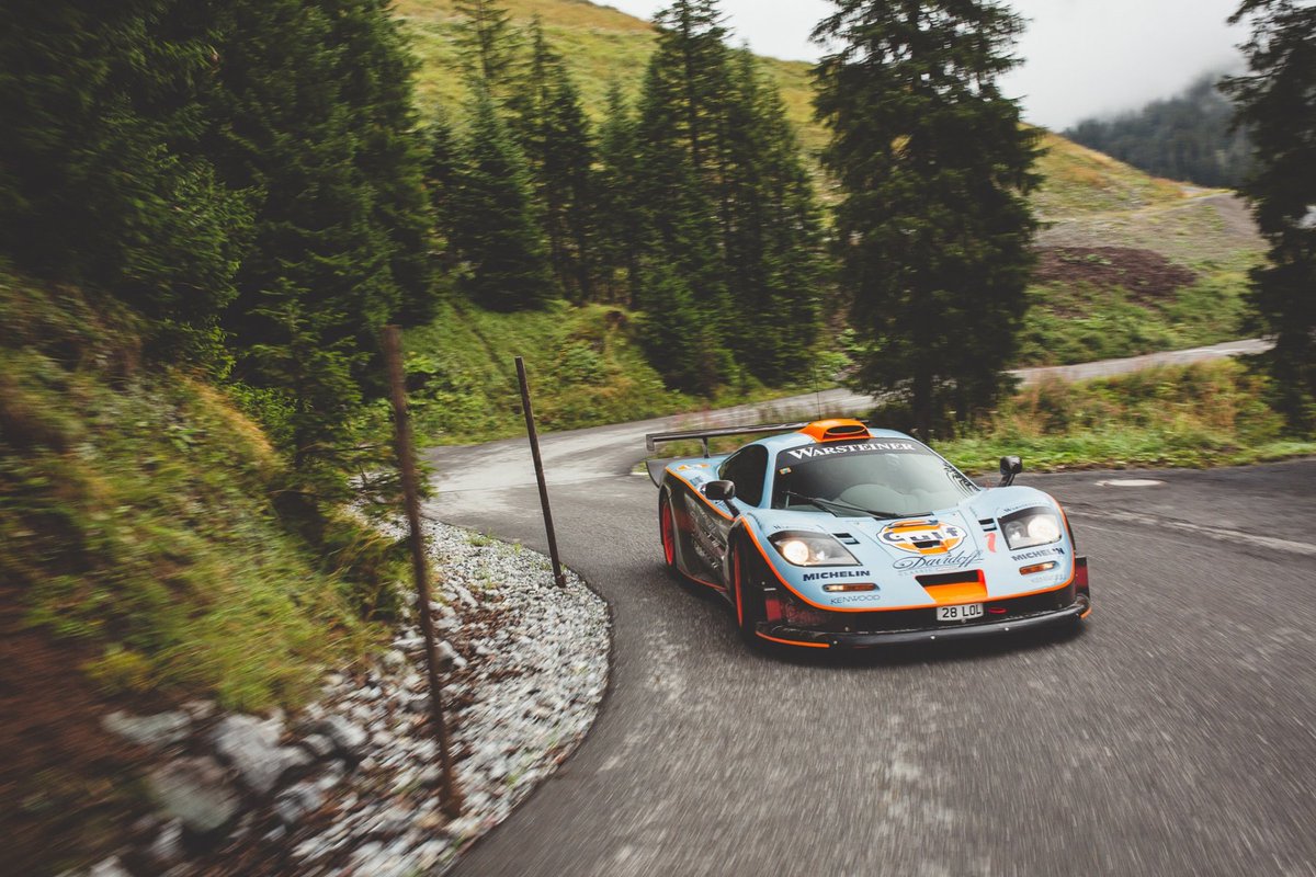 DaveEden's tweet image. The ultimate transfer of race-winning technology to the road... 

When @classicdriver woke up Switzerland and took F1 GTR #28R for a run through the Alps bit.ly/2PUL5FF #Longtail #Gulf