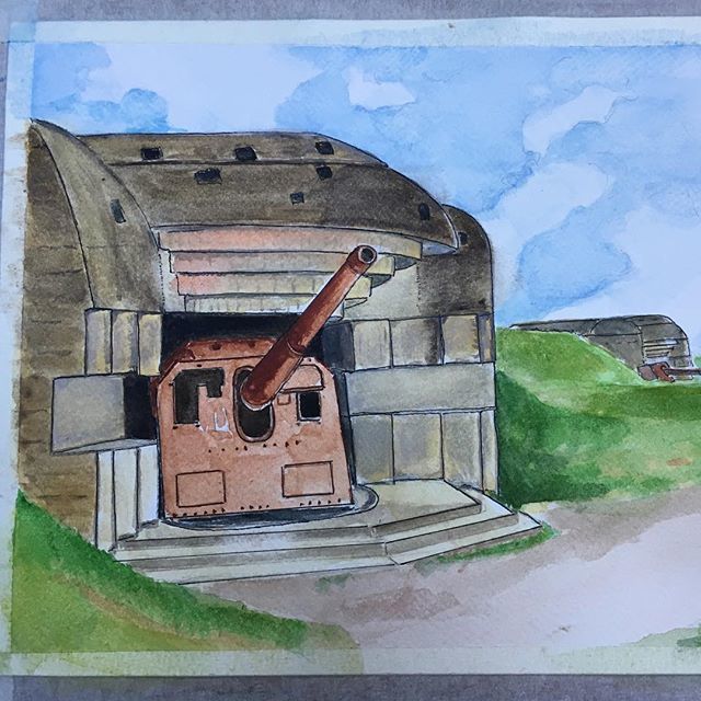 serrotocap's tweet photo. acuarela #watercolorpainting de #longuessurmerbattery . #aliciaypacoenfrancia https://t.co/qTCbq0j4Jx https://t.co/Yv1hLcYu58