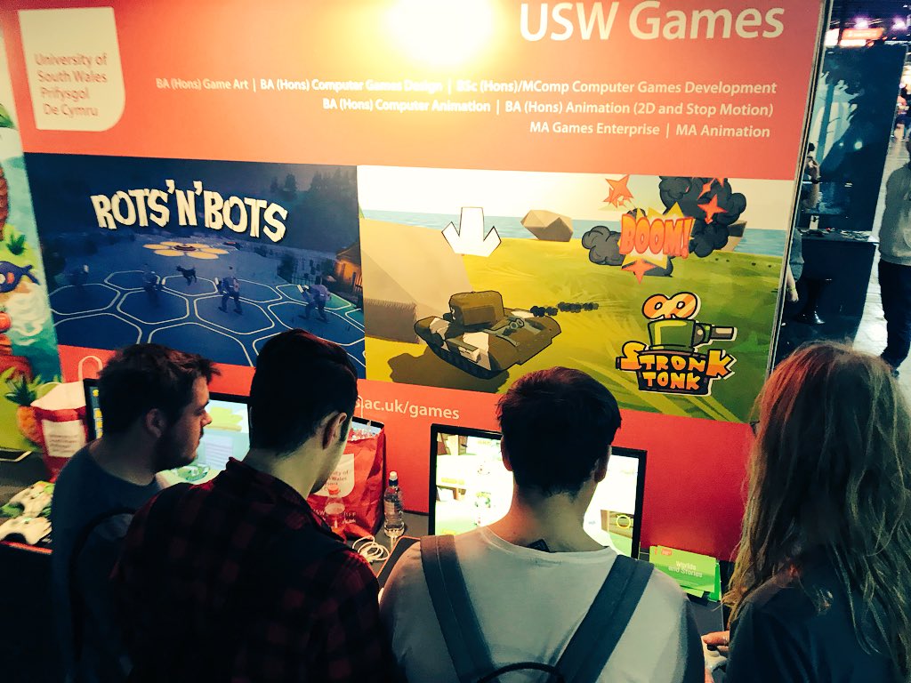 uswgames's tweet photo. A great start to day 2 of #EGX2018 with @Stronk_Tonk #gamedev #indiedev #gamesesu #unity3D https://t.co/AvY6HQGyvk