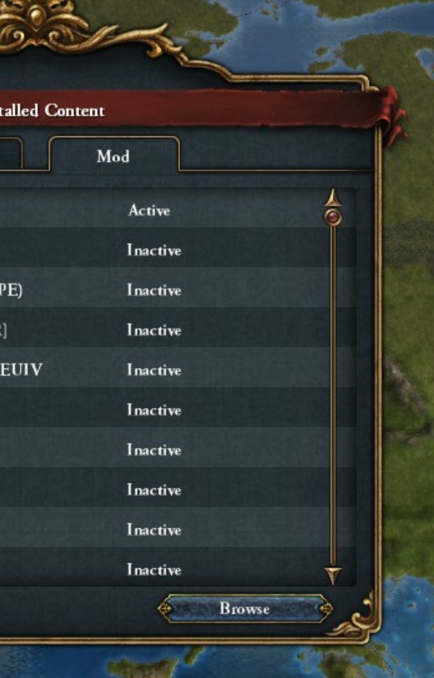 eu4 mod active but not working eu4 mod active but not working