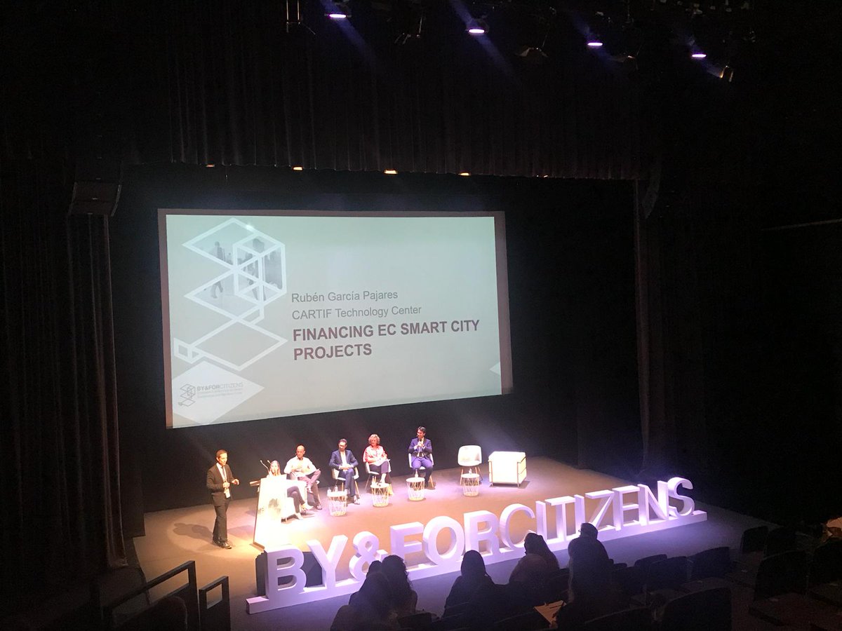 CARTIFCT's tweet photo. Our colleague @RbnGarciaP, Head of #smartcity area in @CARTIFCT, closes the session about financing cities' transformation, in #ByForCitizens, talking about the financing of #smartcity projects, to support the transformation of cities into smarter and more sustainable places https://t.co/IsVfNnz79b