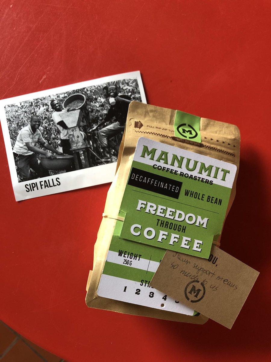 Kdevnel's tweet image. Super excited to receive my latest coffee order. Can’t wait to have a cup of this Sipi Falls bean while supporting anti-slavery efforts from @manumitcoffee. You guys are amazing. ☕️
#freedomthroughcoffee #doyoumanumit