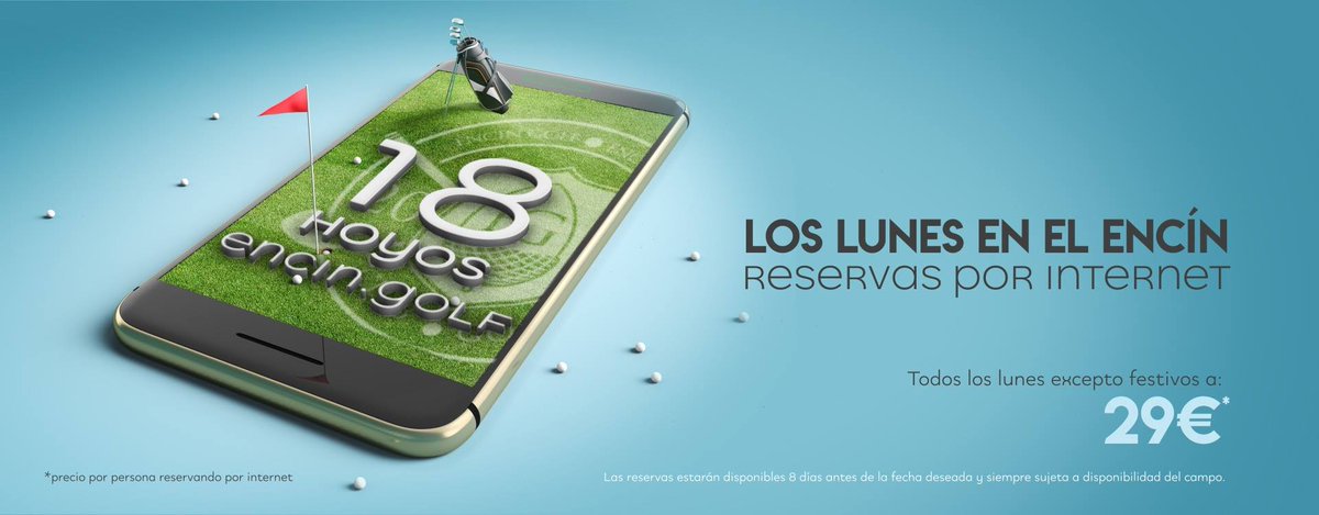 EncinGolf's tweet photo. A partir del 1 de Octubre todos los lunes laborables precio 18 hoyos x 29€ (exclusivamente reservando por Internet en https://t.co/gcbL5NTHUm) Oferta sujeta a disponibilidad de campo.
#golf #golfmadrid #encin #encingolf #alcaladehenares #elencin #greenfee https://t.co/4SzVLJG54d