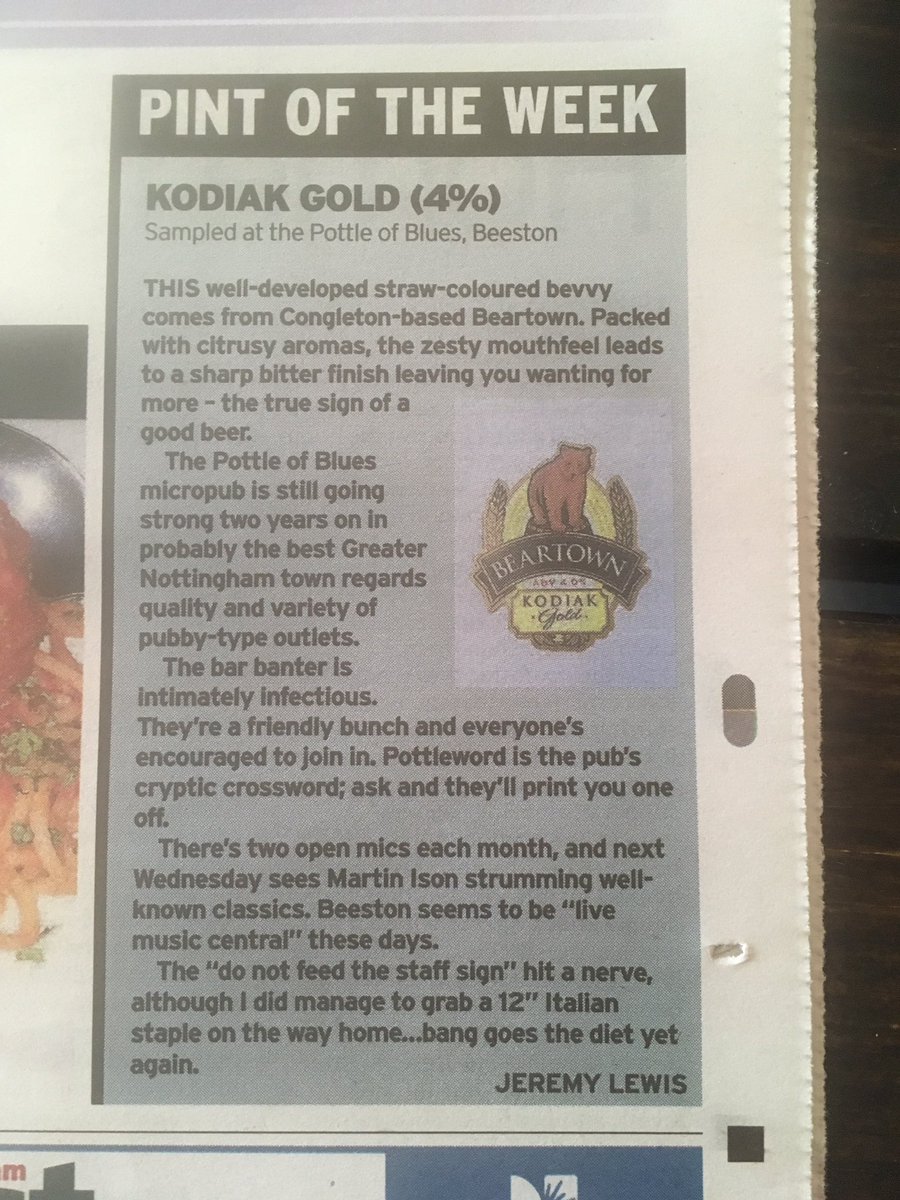 The Pottle (@thepottlepub) on Twitter photo Lovely write up by the Nottingham Post today! <a href="/BeartownBrewery/">Beartown Brewery</a> #realale #micropub #Nottingham #Beeston Lovely write up by the Nottingham Post today! <a href="/BeartownBrewery/">Beartown Brewery</a> #realale #micropub #Nottingham #Beeston