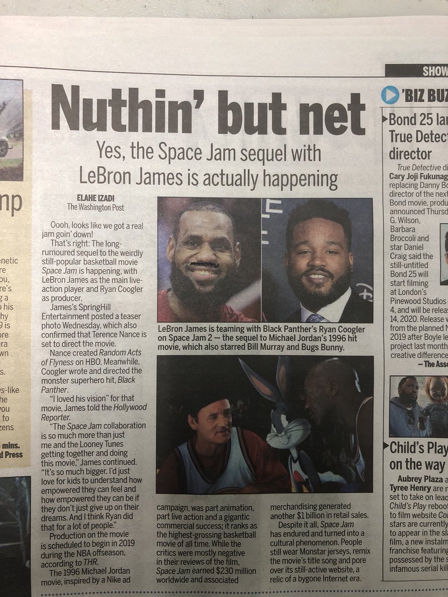 Sam_Maxx's tweet photo. @KingJames I will only watch this @spacejammovie if you shave off that ridiculous, gross beard! https://t.co/c168uuF4iQ