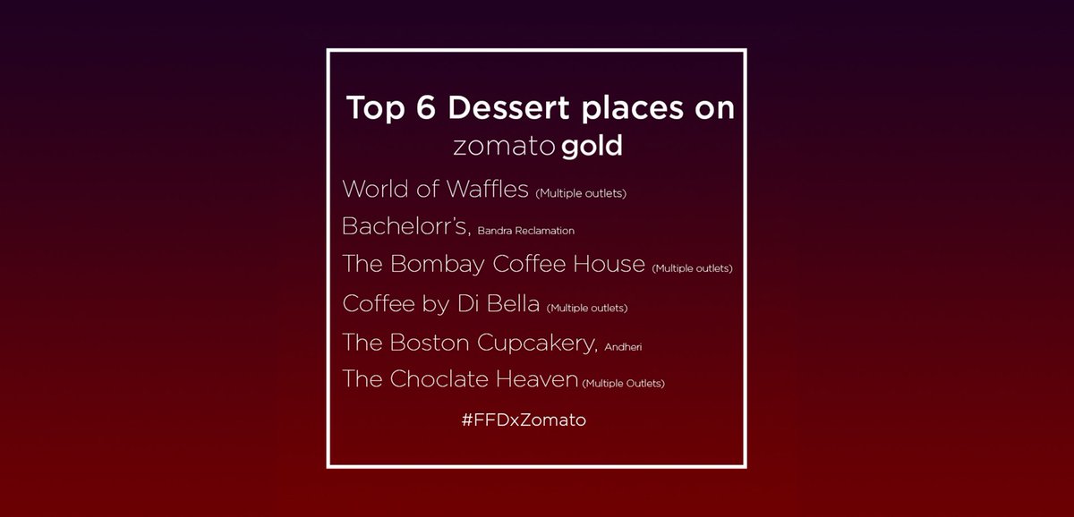 FireFlyDaily's tweet image. #FFDxZomato: Top 6 Dessert Places In Mumbai With @ZomatoGold fireflydaily.com/ffdxzomato-top…
@Zomato @ZomatoIN #zomatogold