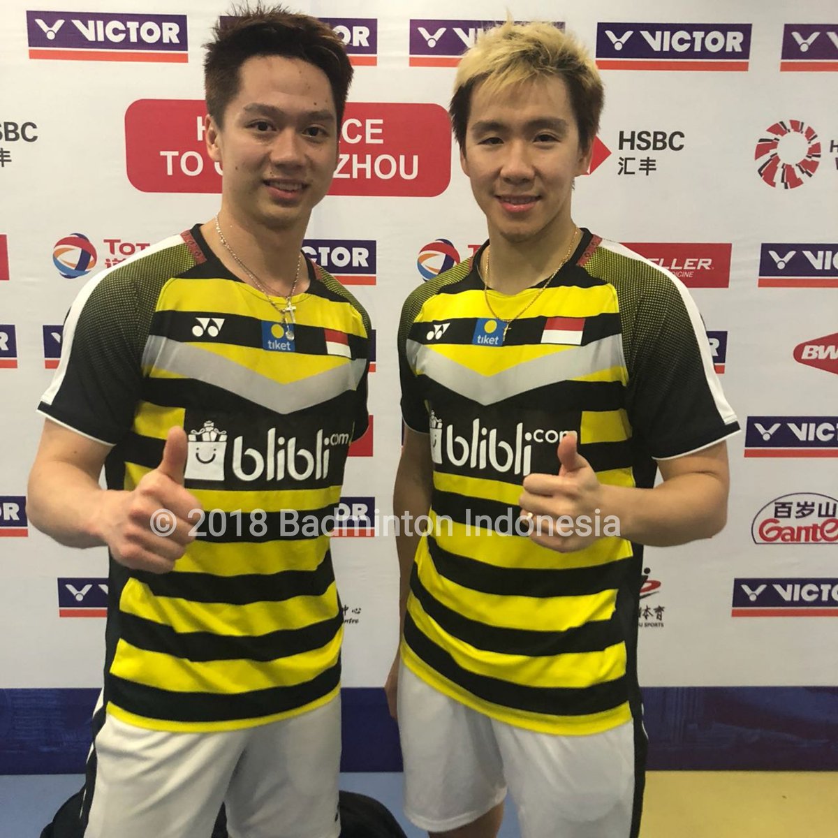 Marcus/Kevin usai pertandingan perempat final hari ini. #ChinaOpenSuper1000