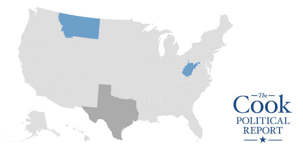 Three Senate ratings changes today: 
#MTSEN: Likely D to Lean D ⇨
#TXSEN:  Lean R to Toss Up ⇦
#WVSEN: Toss Up to Lean D ⇦

Full chart: cookpolitical.com/ratings/senate…