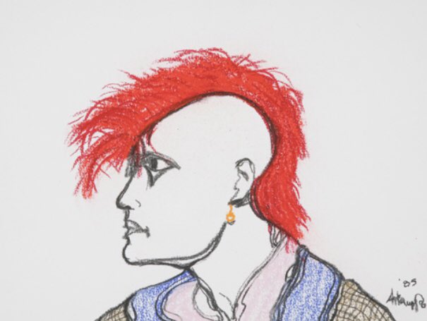 Arto Der Haroutunian (1940-1987) ‘Punk’ 1985 will be for sale @McrArtFair on @blackmoregalery stand 226 #artoderharoutunian #punk #art #manchesterartfair #blackmoregallery @ILoveMCR #punkrock #forsale