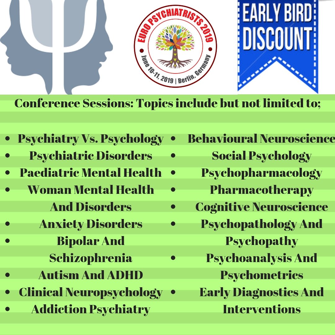 europsychiatry's tweet image. Find influential speakers at: europe.psychiatryconferences.com

#Psychologymeetings #developmentalpsychology #psychosocialdevelopment #cognitivedevelopment #naturevsnurture #evolutionarypsychology #naturalselection #socialpsychology #prenataldevelopment #fetalpsychology #infantcognition