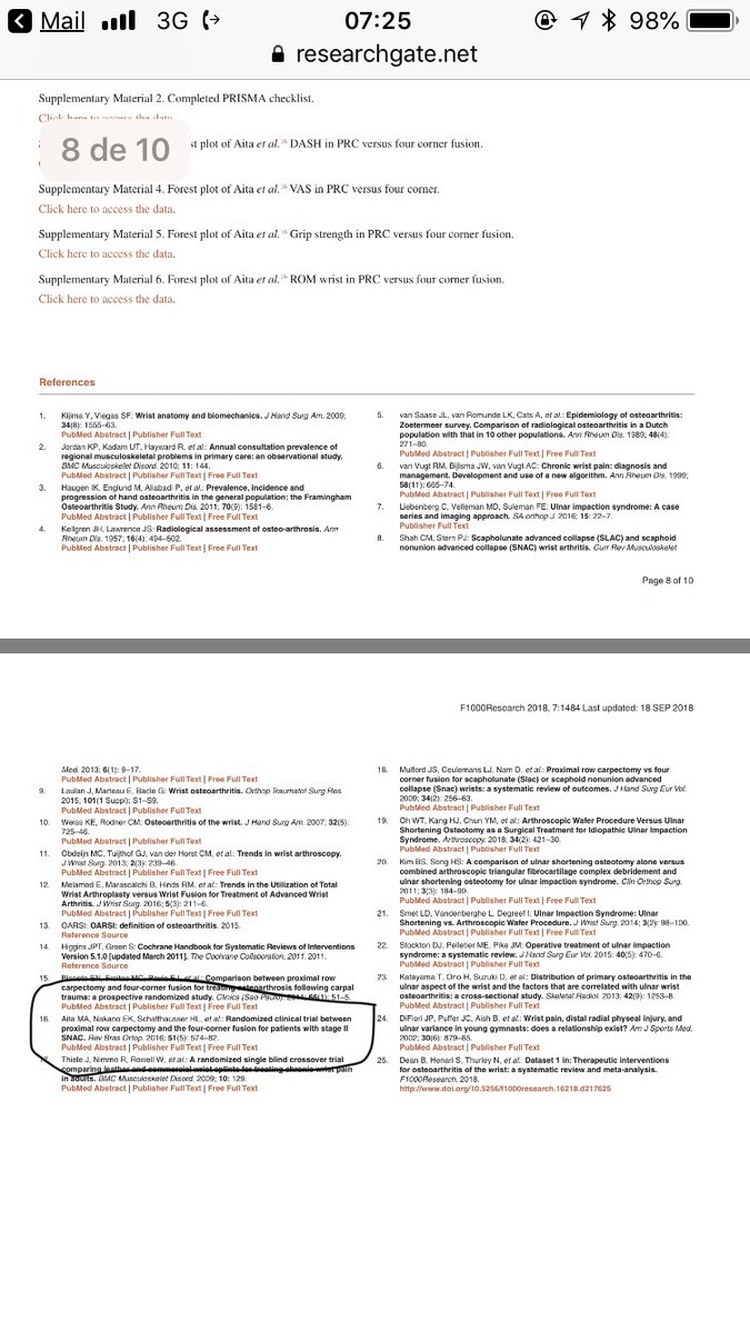 Honrado com a citação do nosso trabalho em outra revisão sistemática