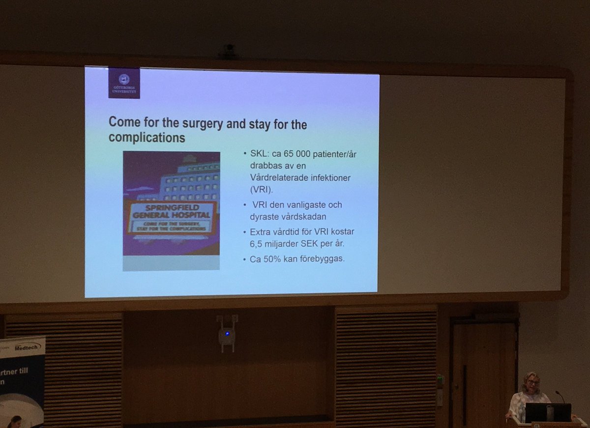 Bactiguard's tweet photo. Annette Erichsen Andersson, dr i Vårdvetenskap @sahlgrenska påminner oss om varför #infektionsprevention är så viktigt @vgregion @InnovationVGR #infektionsprevention #swemedtech https://t.co/CRIFd9gvcn