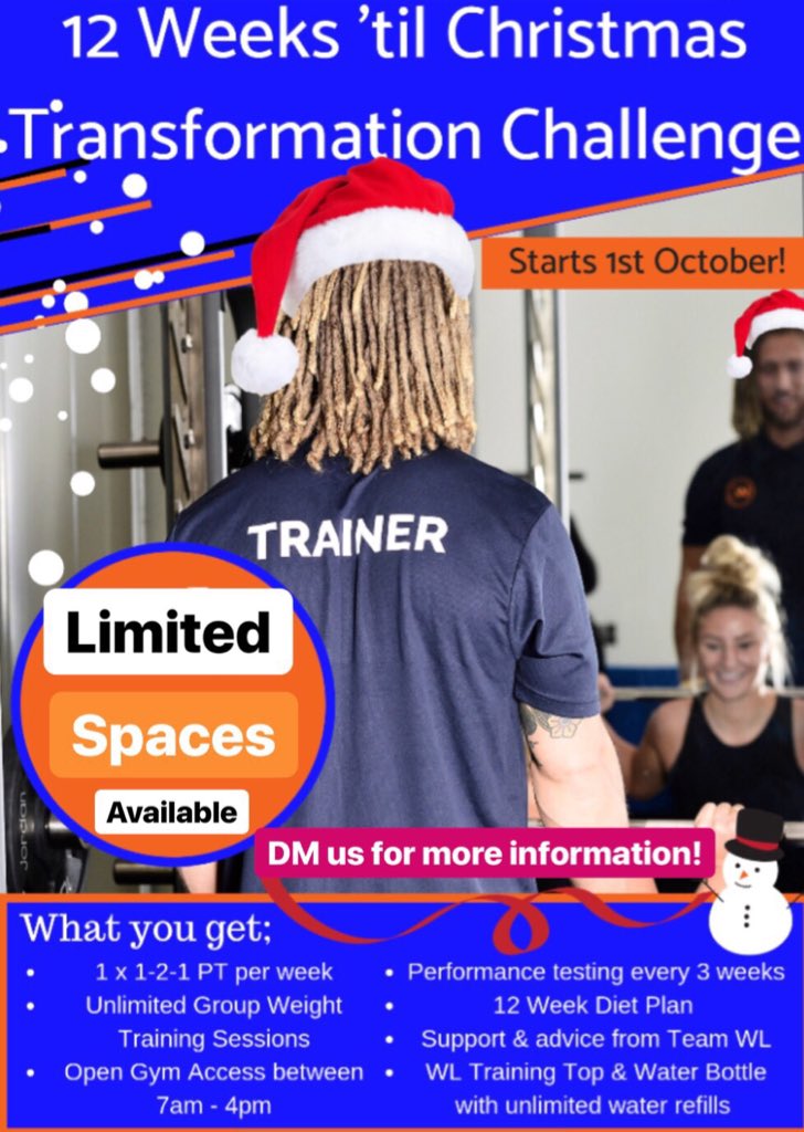 WorkoutLiv's tweet photo. Looking to get in shape for Christmas? Why not try our transformation program!
Limited spaces available so please DM us.
#transformation #workoutliverpool https://t.co/1FVjggwzQ3