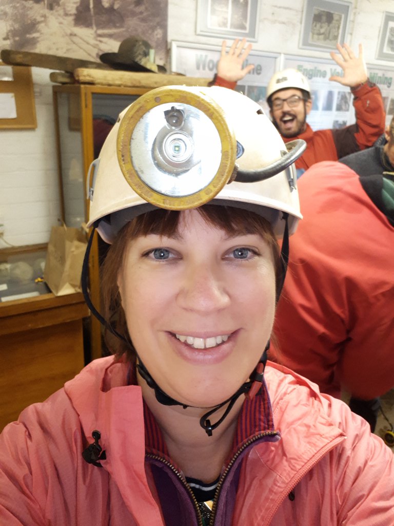 CathAMClarke's tweet photo. About to go down into the #BronzeAge mines under #AlderleyEdge, courtesy of @derbyscc. Such a privilege, v exciting (eek) #research #outsidethebooks @SotonEnglish @NTAlderleyEdge https://t.co/IE2YW71Wd3