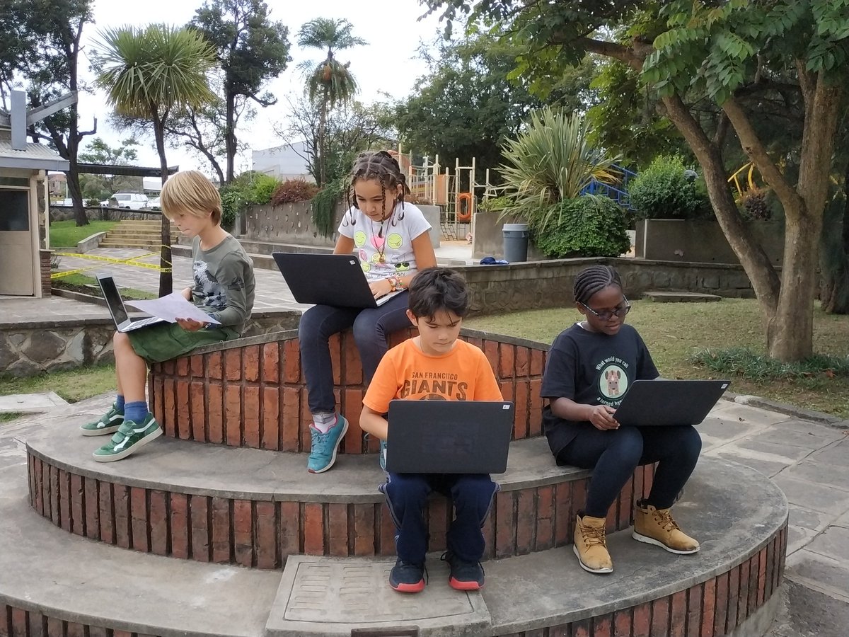 Learning and reflecting can happen anywhere! Students post their day's reflection on Seesaw. #nowalls #LearningSpaces2018