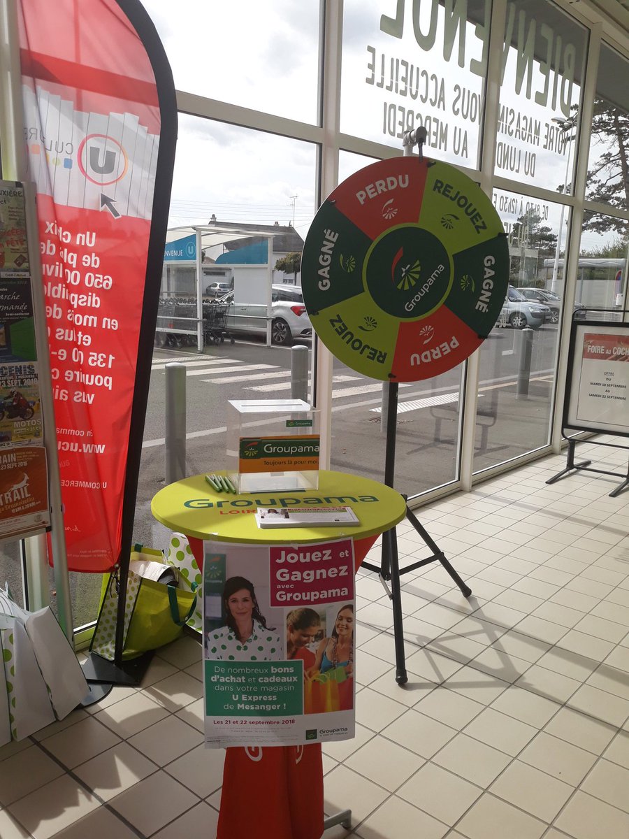 EricLEGER_'s tweet photo. Opération Groupama au U express à Mesanger ! Cet apres midi et demain matin Venez nous rencontrer gagner des bons d achat et des cadeaux ☺ https://t.co/QemQ4CBUYE