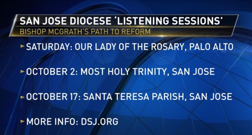 KrisNBC's tweet photo. If you were the victim of #ClergySexualAbuse, @DioceseSanJose wants you to talk about it as part of the #PathToReform. The first of three “Listening Sessions” is tomorrow, September 22nd https://t.co/o7aYy282Zc