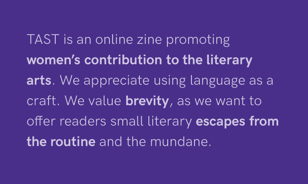 We just launched <a href="/TastZine/">TastZine</a>, an online zine meant to promote women's contribution to the literary arts! You would be surprised how poetry can bring a bit of magic to your life, so follow us if you would like to read more from us. #TastZine #WomenWriters