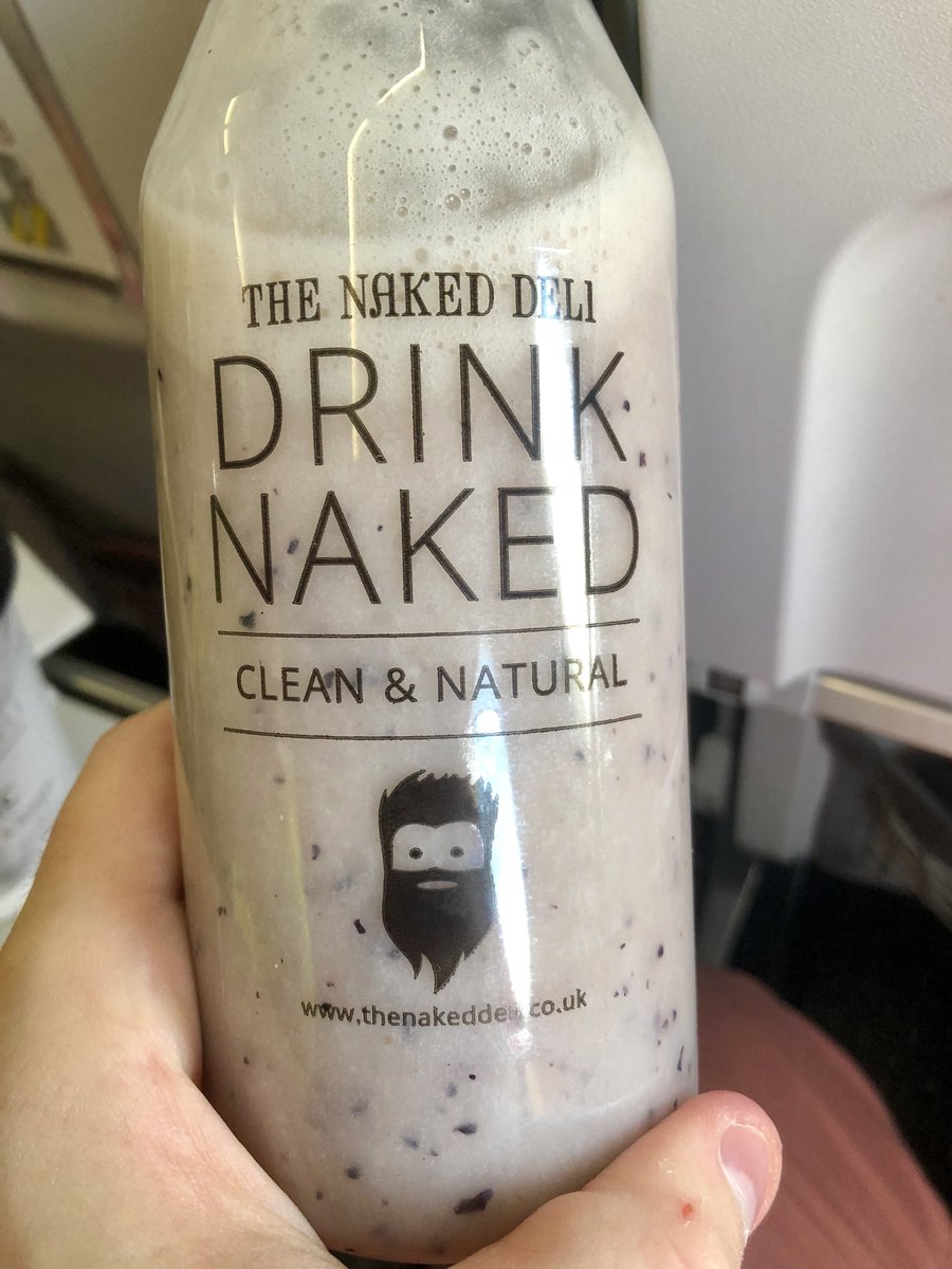 Customary airport drink pic. You can keep your pint of beer, this coconut, açai, blueberry and banana smoothie sounds the business 😜 #TheNakedDeli