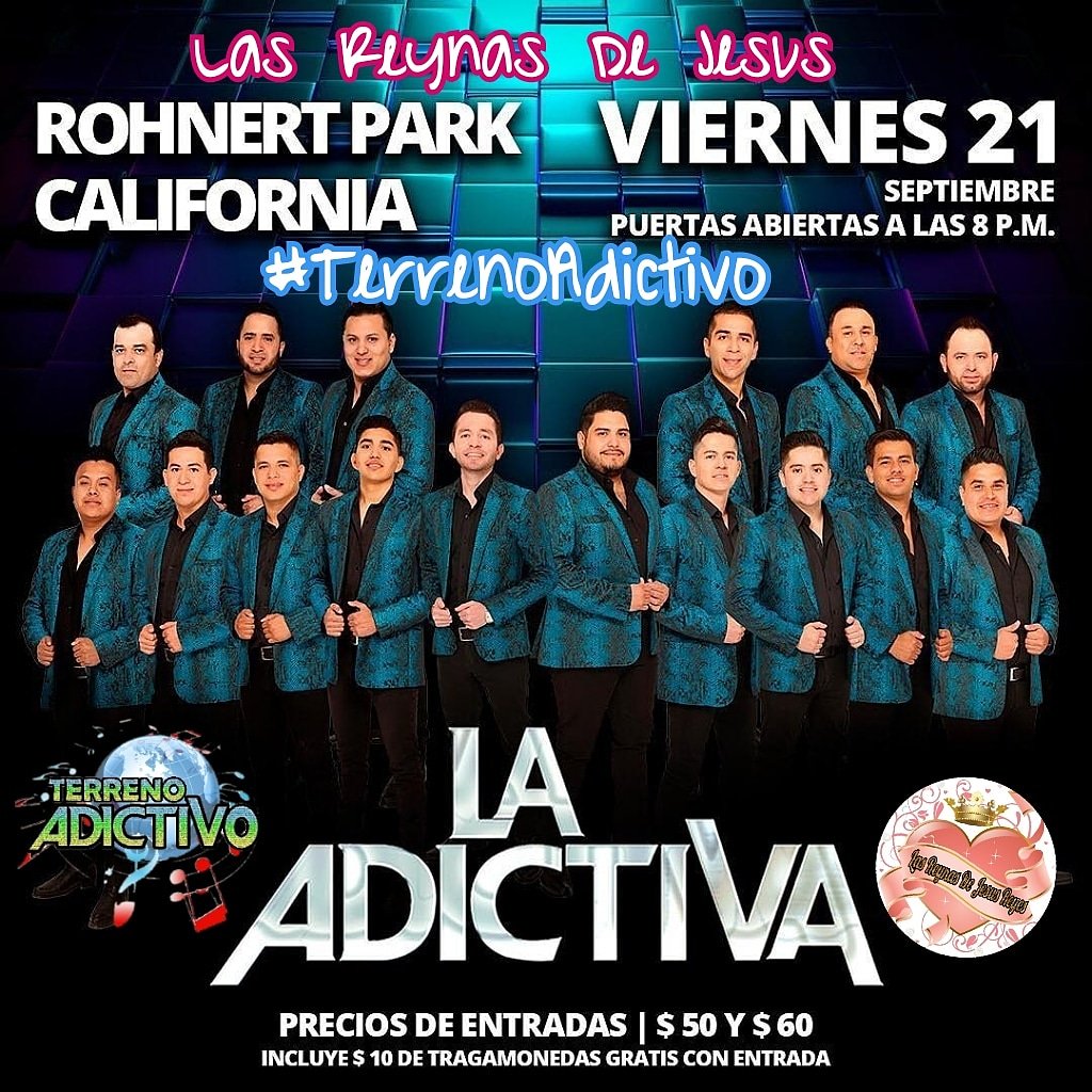 vane1_valencia's tweet photo. ATENCION!!! 📢📢
No te puedes perder!!!
Hoy 2⃣1⃣ de Septiembre a #LaAdictiva 🎶 en #Rohnert_Park #California. Para pasar una gran #NocheAdictiva🎶♥ con todos sus exitos!!!
#EnPeligroDeExtincion💞🎶
#LRDJR👑
#BARRY😍❤
#TerrenoAdictivo🌎 https://t.co/7MUKz8lGXL