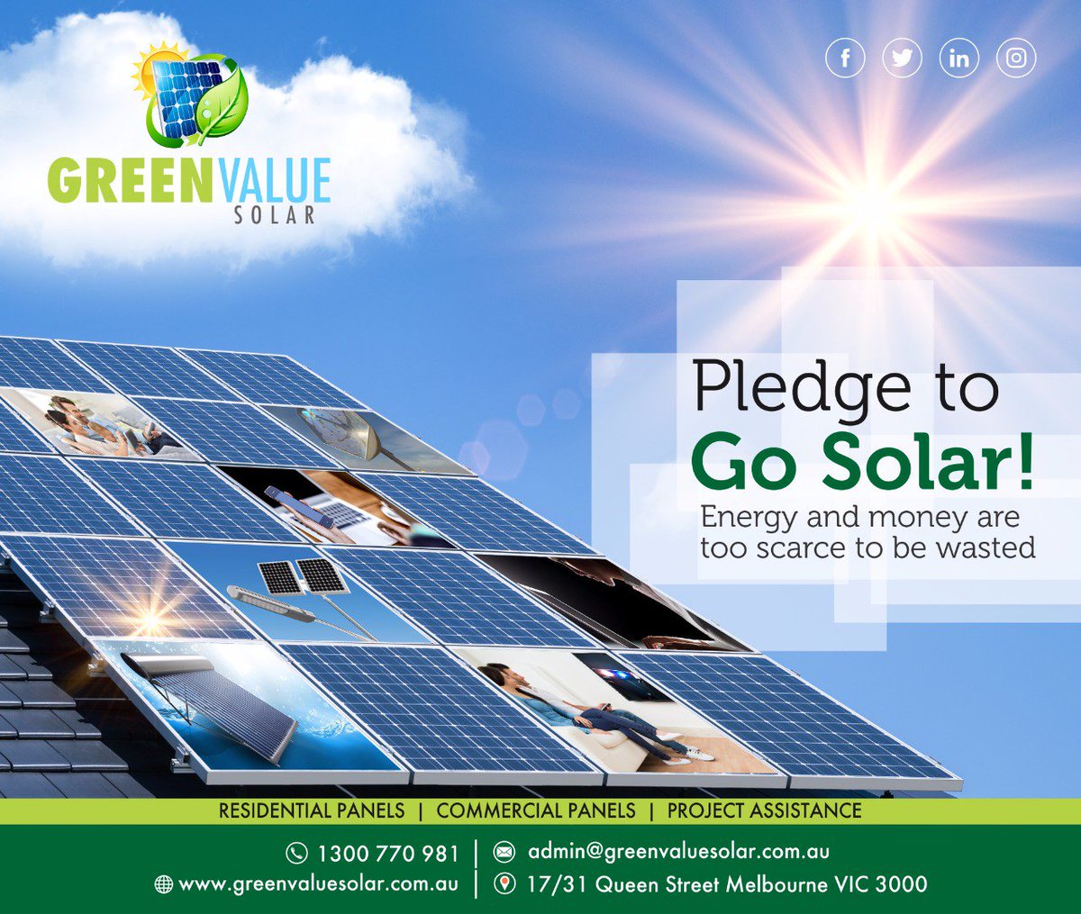 greenvaluesolar's tweet image. In a world full of temporary things, solar power stands with a permanent stature! Energy resources might run out but the sun won't, so switch to solar and give your pocket and the environment a pleasant surprise! 

#SolarPower #SolarEnergry #SolarPanels #GreenValueSolar