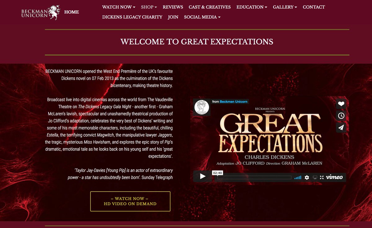 New #greatexpectations site launched today - visit for new images, more VOD platforms to watch the #WestEnd opening, free resources to download and much more... #Dickens #theatre GreatExpectationsThePlay.com