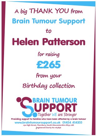 HPatts10's tweet photo. Lovely to receive this via email - I didn't do anything except get a year older so the thanks is due to all you lovely lot who donated. Watch this space for the next fundraiser! #KrampusFree #ItsOnlyBrainSurgery #RoadToRecovery #MeningiomaWarrior π
https://t.co/ewjfOlQCrb https://t.co/p2hpsrv8hn