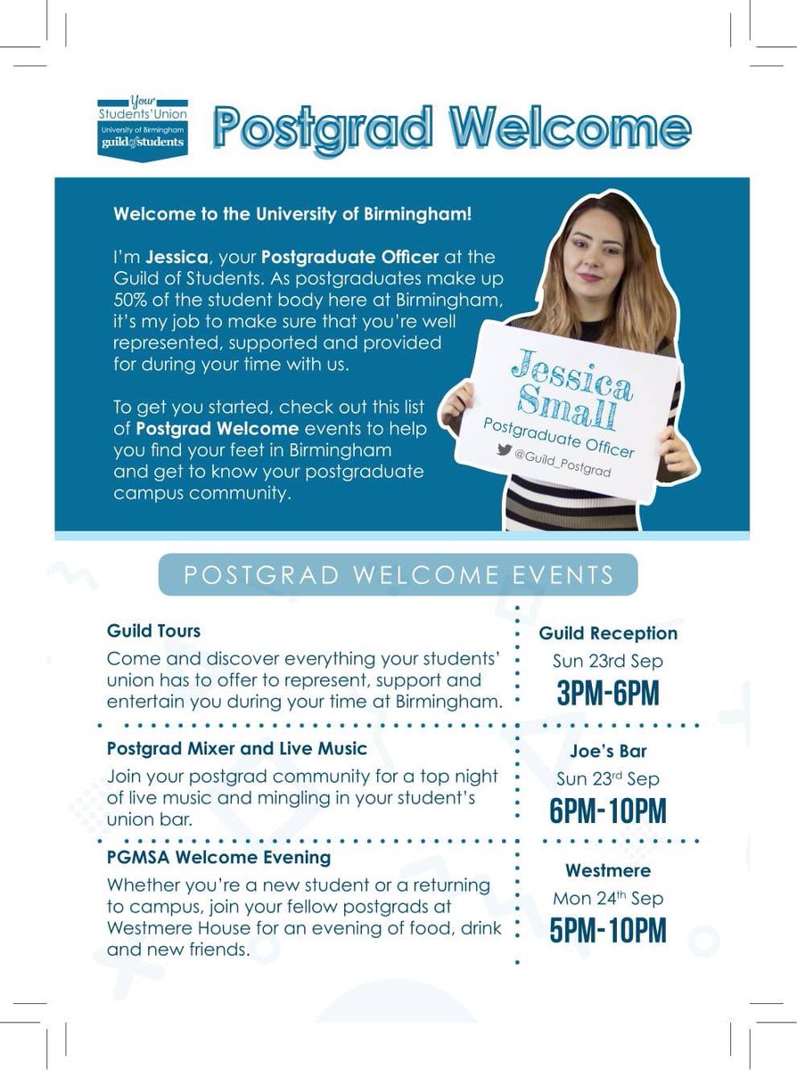 guild_postgrad's tweet photo. Just some of the many events going on next week, follow Guild of Students Postgraduate Community on facebook to find out more! https://t.co/18BpVfLhLI