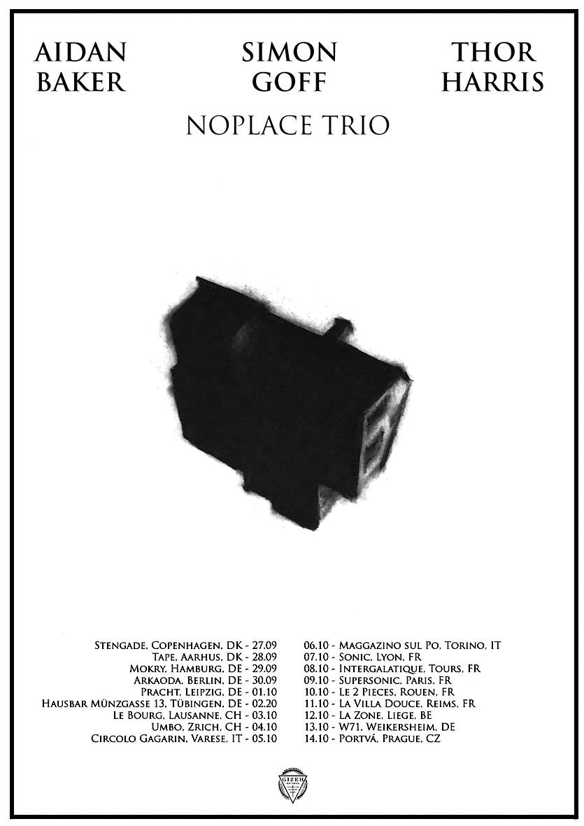 The wonderful artist Aidan Baker (@BrokenSpinePrds) is heading out on tour together with Simon Goff and @thorharris666 in support of the album they recorded as the Noplace Trio (released by our friends of <a href="/GizehRecords/">Gizeh Records</a>). Be sure to catch them if you can!