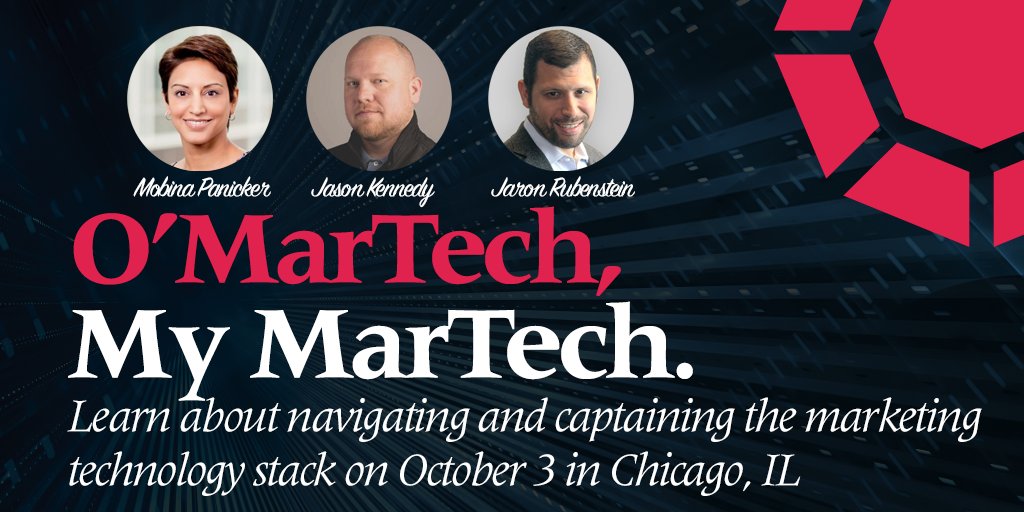 JaronRubenstein's tweet photo. Know your way around the marketing technology stack? Either way, join us on 10/3 in the Windy City for an informative and entertaining discussion featuring Mobina Panicker and Jason Kennedy.

Register here, and we hope to see you there! https://t.co/cQtdhAYMSK https://t.co/zfNc0GjlNT