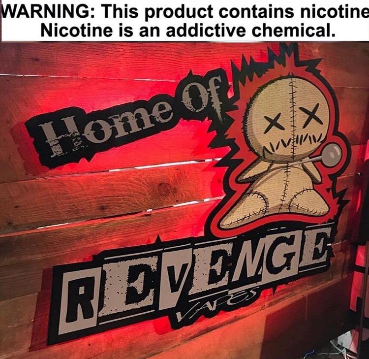 Vape_Proper's tweet photo. Excited to announce that Revenge is now available. 4 great lines including one that changes flavors with every hit! FDA Approved labels.  Message for wholesale pricing. https://t.co/Z9wqdV3TZd
